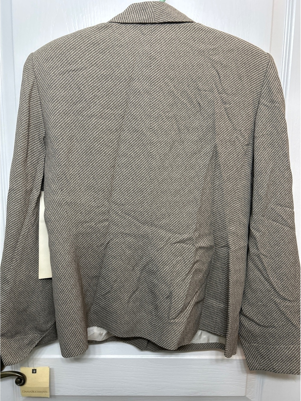 Dana Buchman Women's Beige Herringbone Blazer Size 8 - Picture 6 of 6